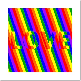 Rainbow Pride LGBTQ LOVE off-set Posters and Art